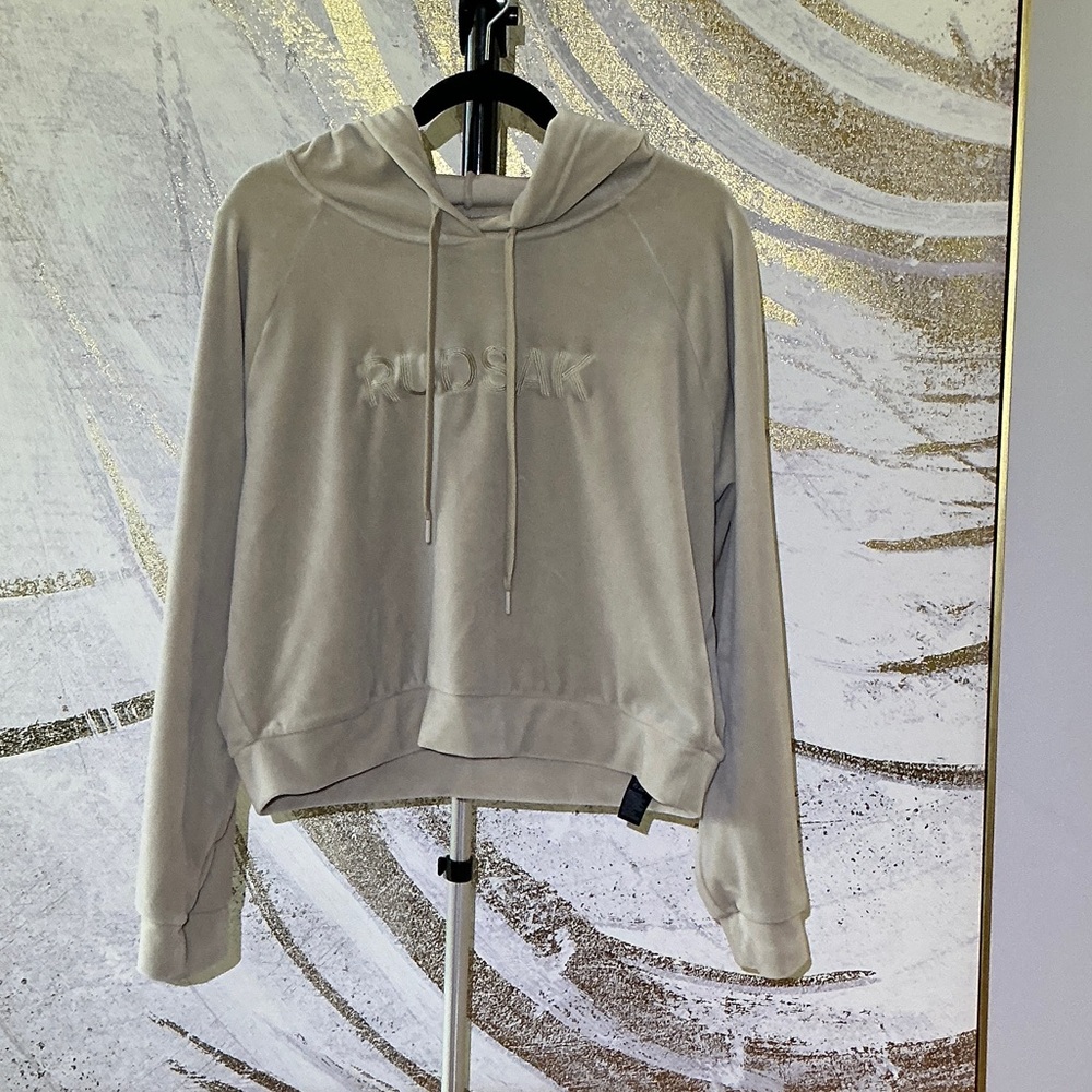 Rudsak Cream Hoodie (velour-like)